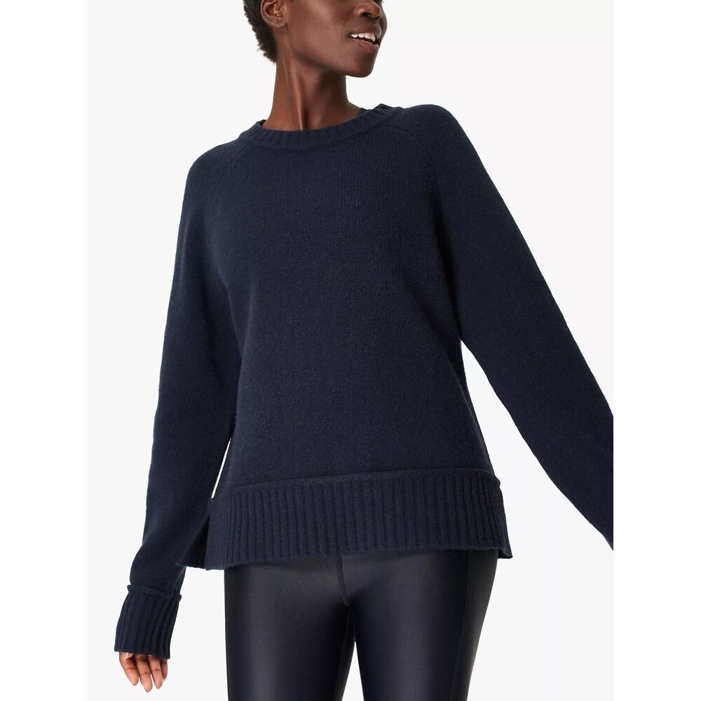 Sweaty Betty Elevate Mountain Blue Wool Yak Jumper Sweater Womens Small